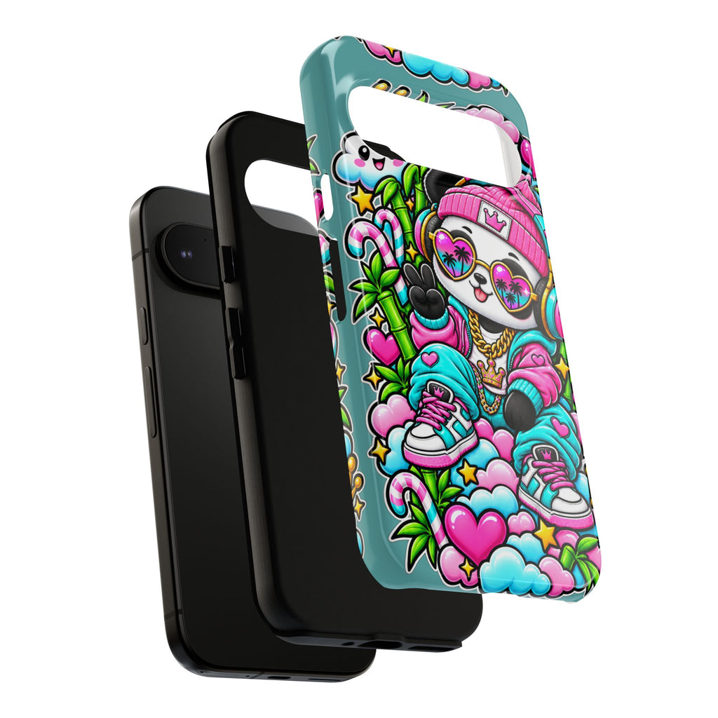 Cute Panda Phone Case Glam Panda Tropical Design