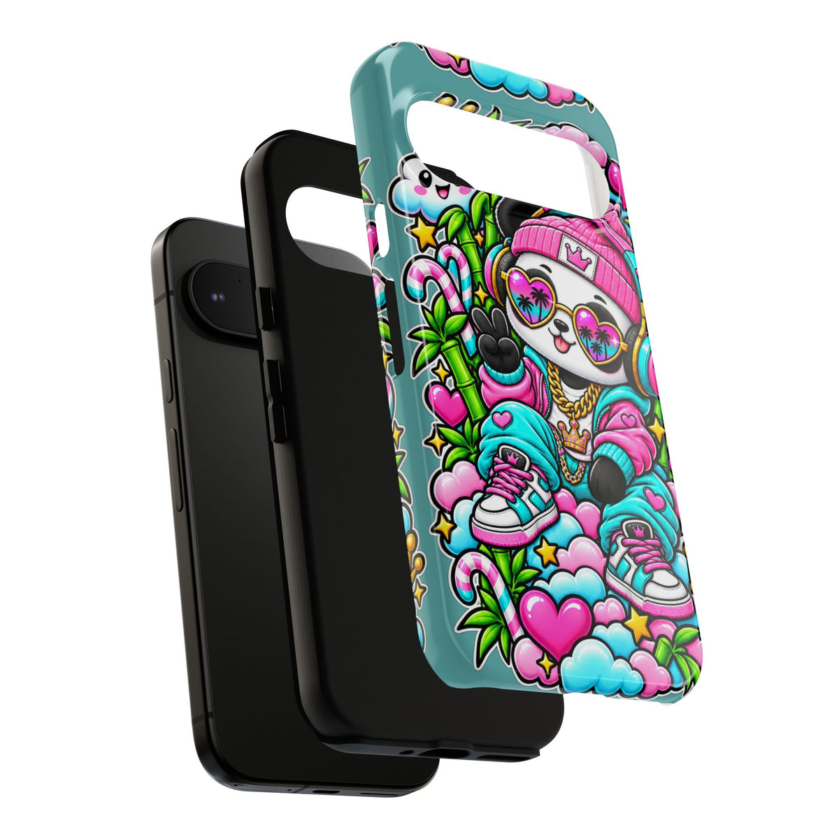 Cute Panda Phone Case Glam Panda Tropical Design