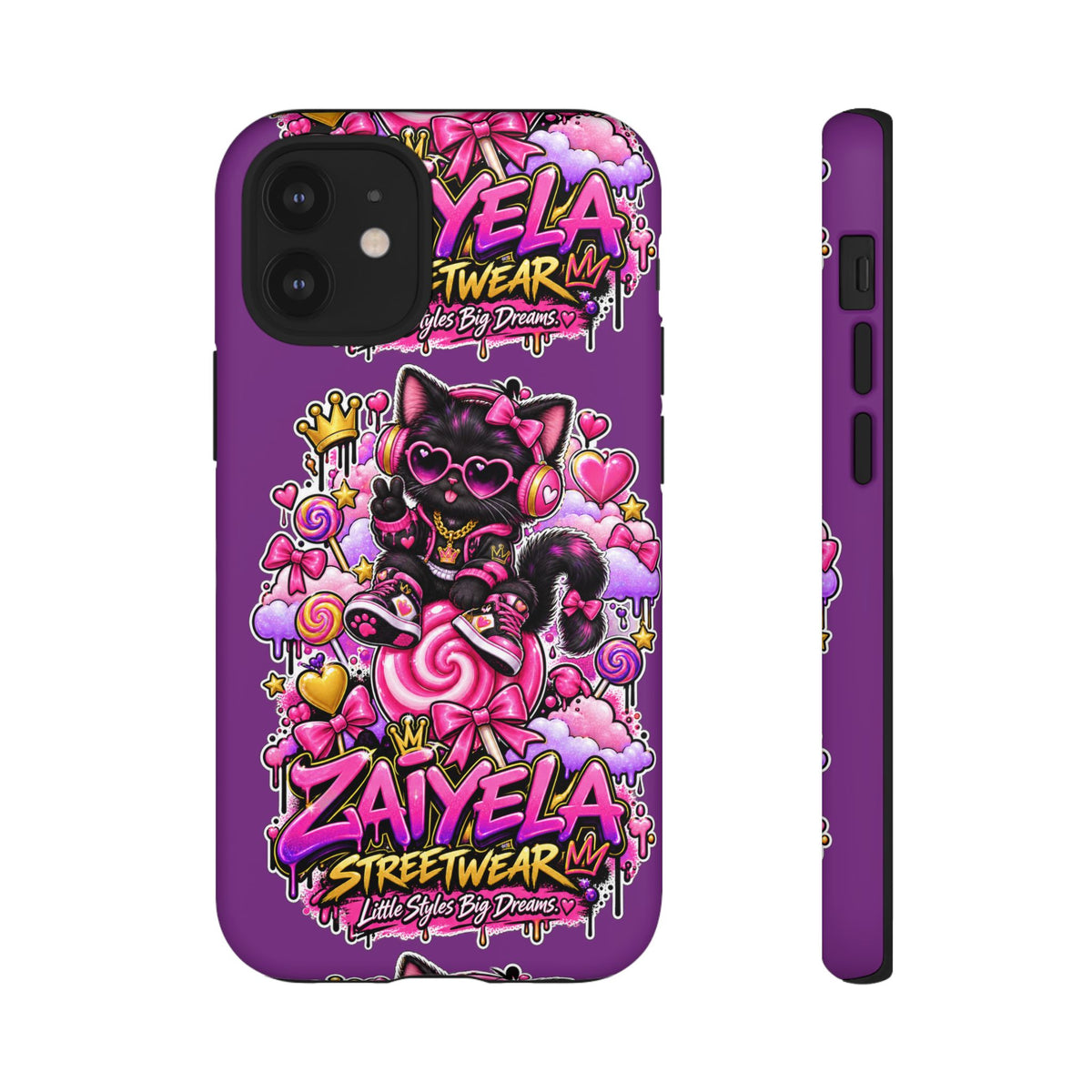 Cute Black Cat Candy Phone Case — Zaiyela Streetwear Magical Kitty