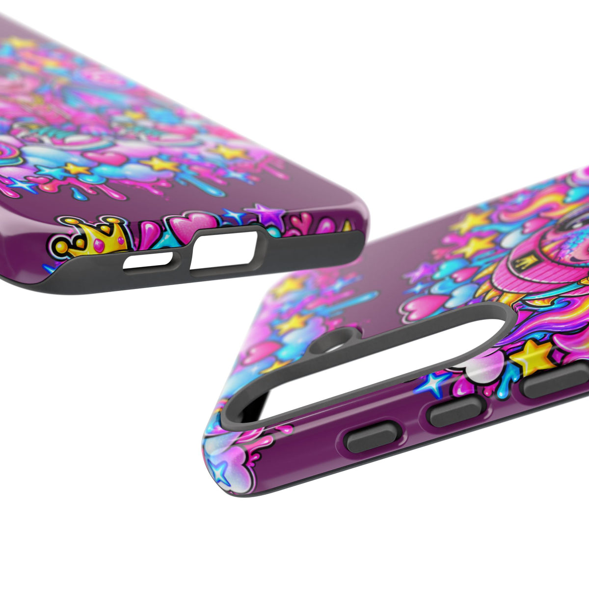 Cute Dragon Phone Case Purple Heart Crown Design