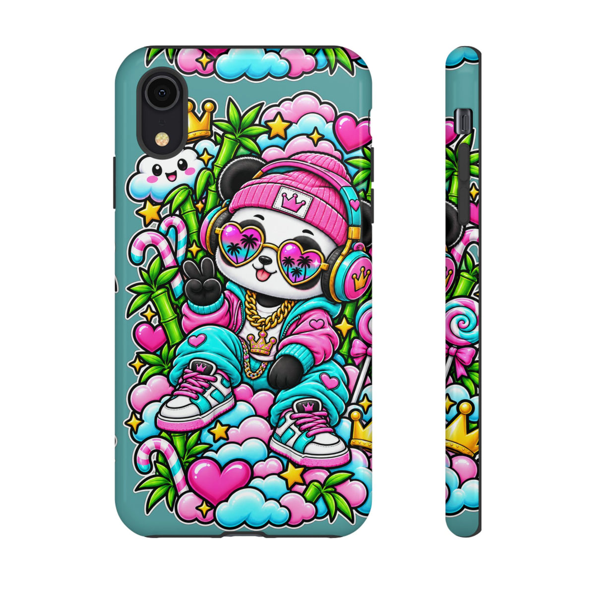 Cute Panda Phone Case Glam Panda Tropical Design