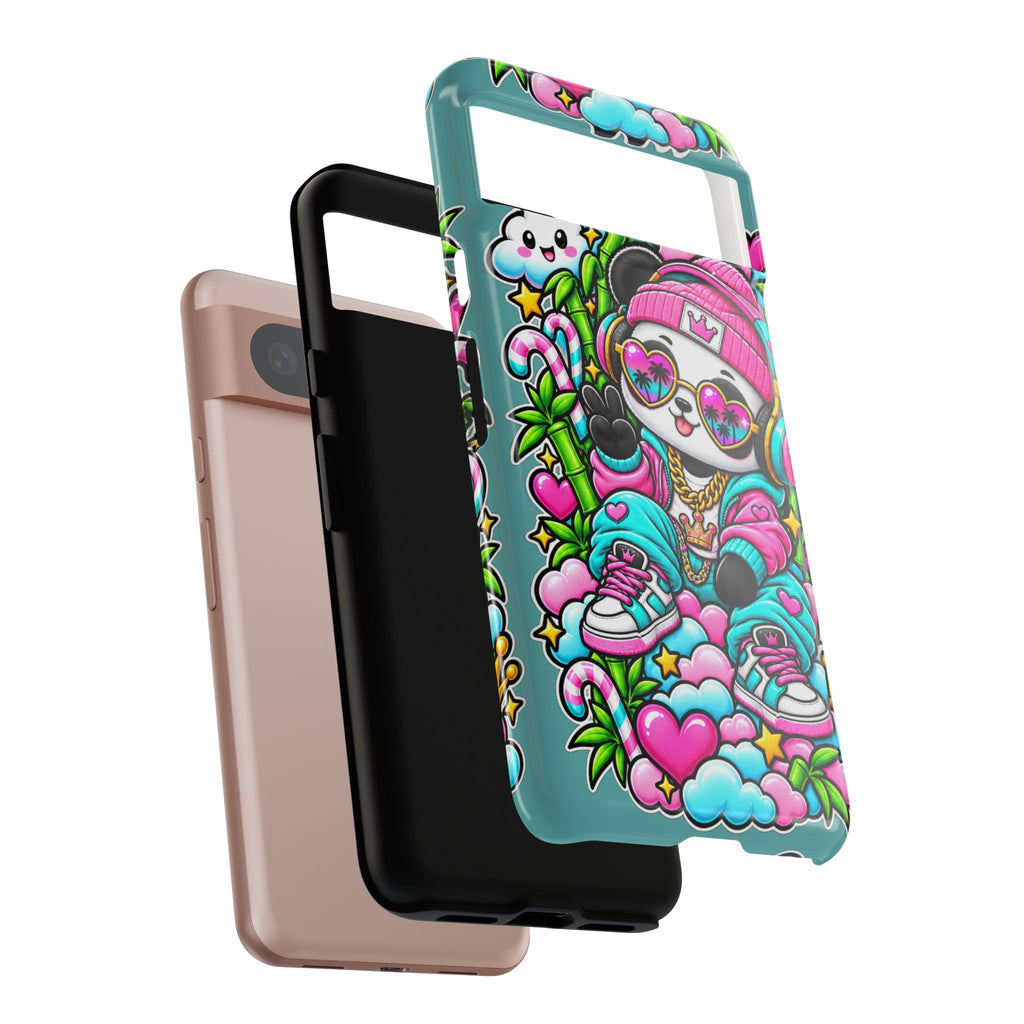 Cute Panda Phone Case Glam Panda Tropical Design