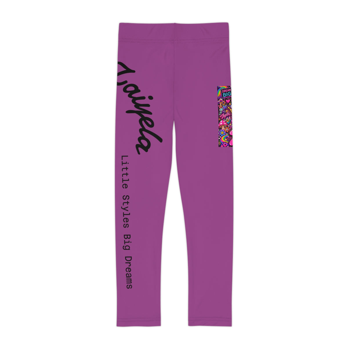 Kids Leggings Bright Pink  Zaiyela Graphic AOP Leggings for Girls