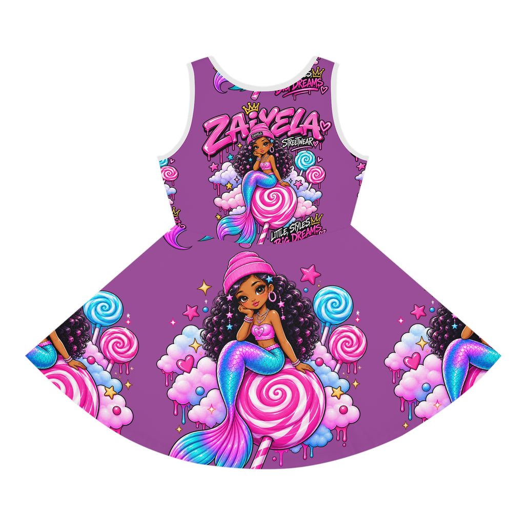 Girls' Mermaid Sundress - Zayela Candy Cloud Sleeveless Dress