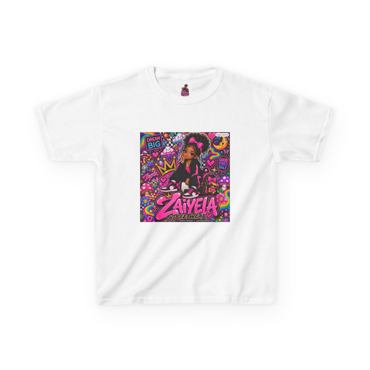 Kids Tee Pink Pop Art Zaiyela Graphic Shirt