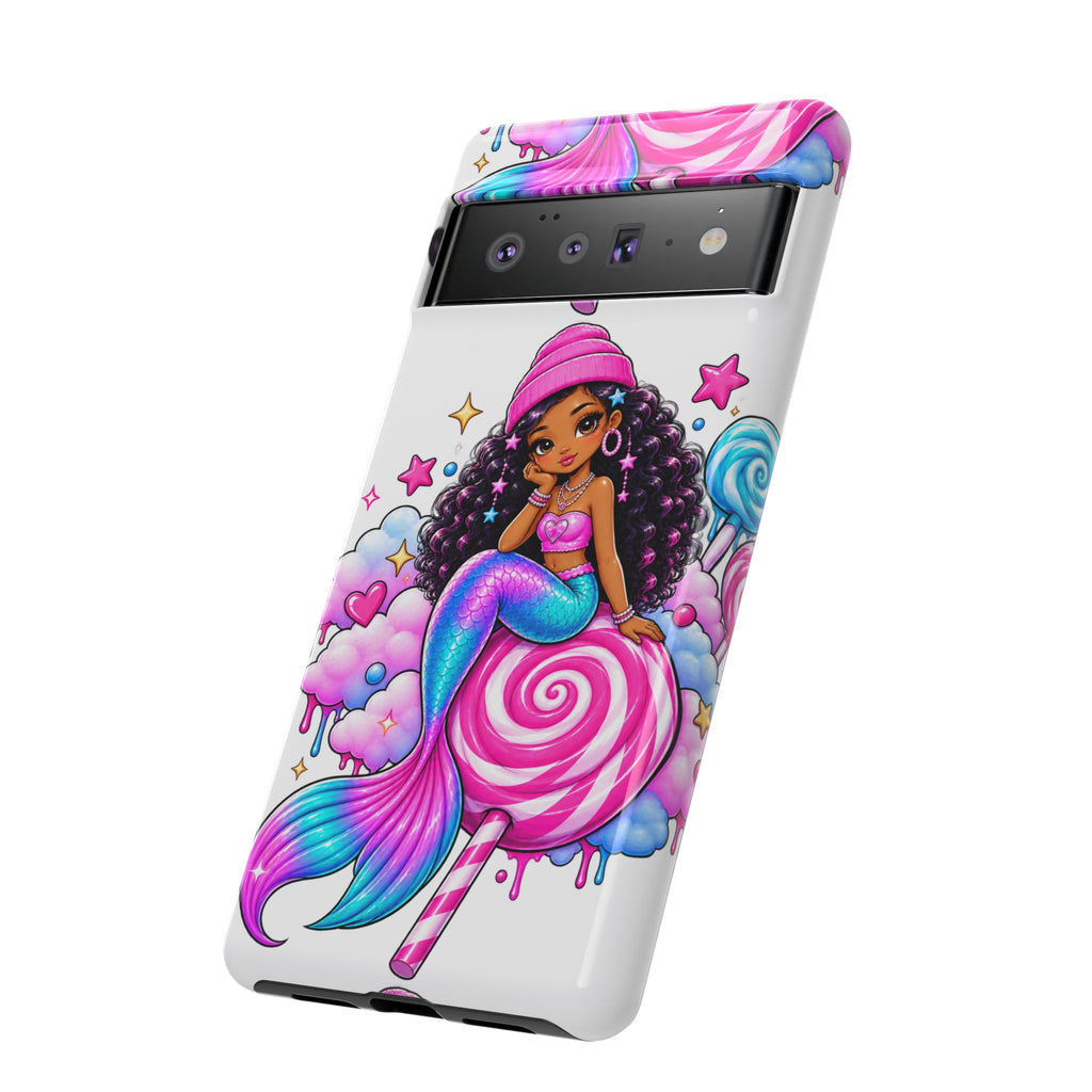 Cute Mermaid Candy Phone Case  Pink Lollipop Fantasy Tough Case