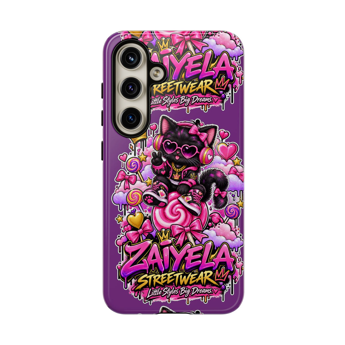 Cute Black Cat Candy Phone Case — Zaiyela Streetwear Magical Kitty
