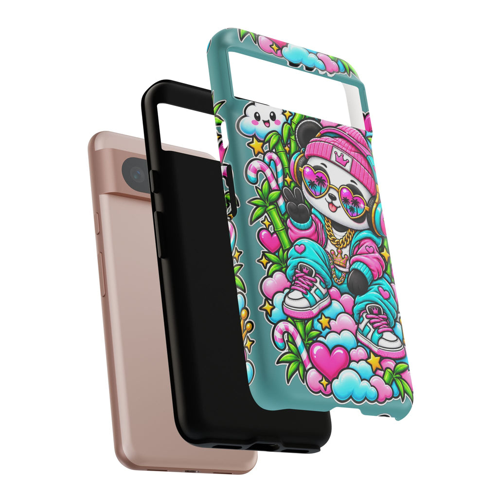 Cute Panda Phone Case Glam Panda Tropical Design