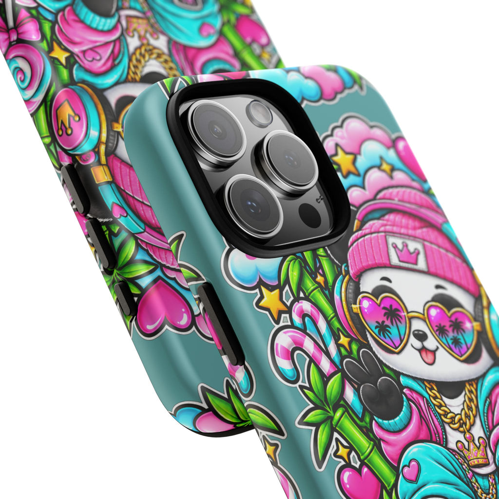 Cute Panda Phone Case Glam Panda Tropical Design