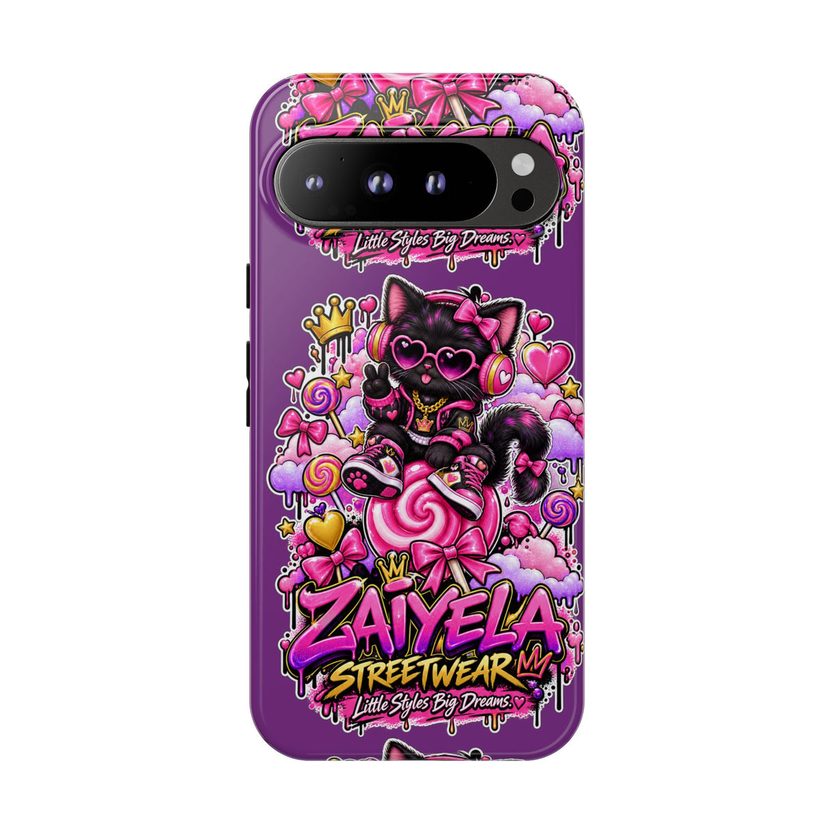 Cute Black Cat Candy Phone Case — Zaiyela Streetwear Magical Kitty