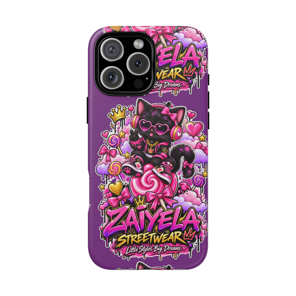 Cute Black Cat Candy Phone Case — Zaiyela Streetwear Magical Kitty