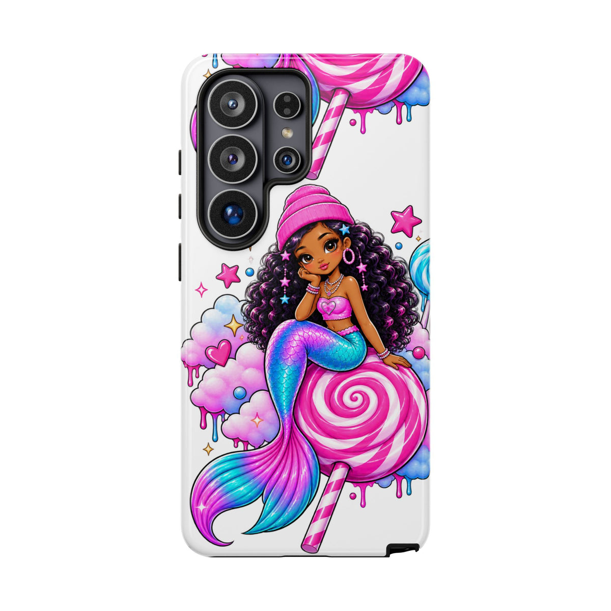 Cute Mermaid Candy Phone Case  Pink Lollipop Fantasy Tough Case