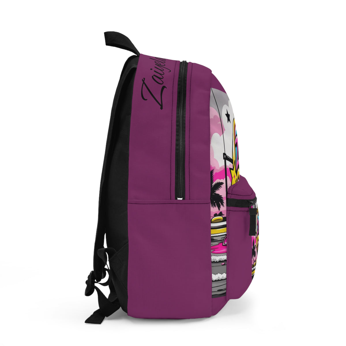 Zaiyela Streetwear Kids Backpack  Pink Crown Graphic School Bag