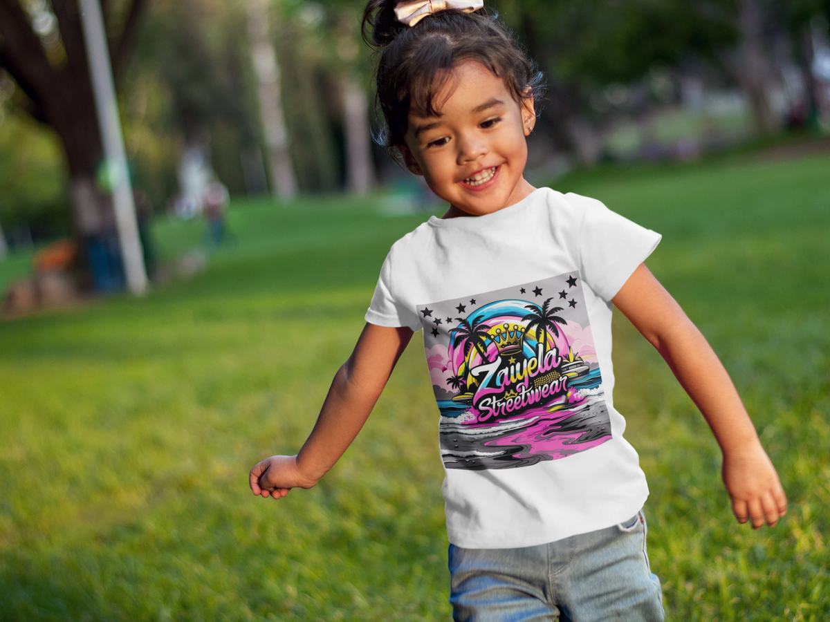 Kids Tee  Retro Neon  Sweetwater Tropical Sunset Graphic