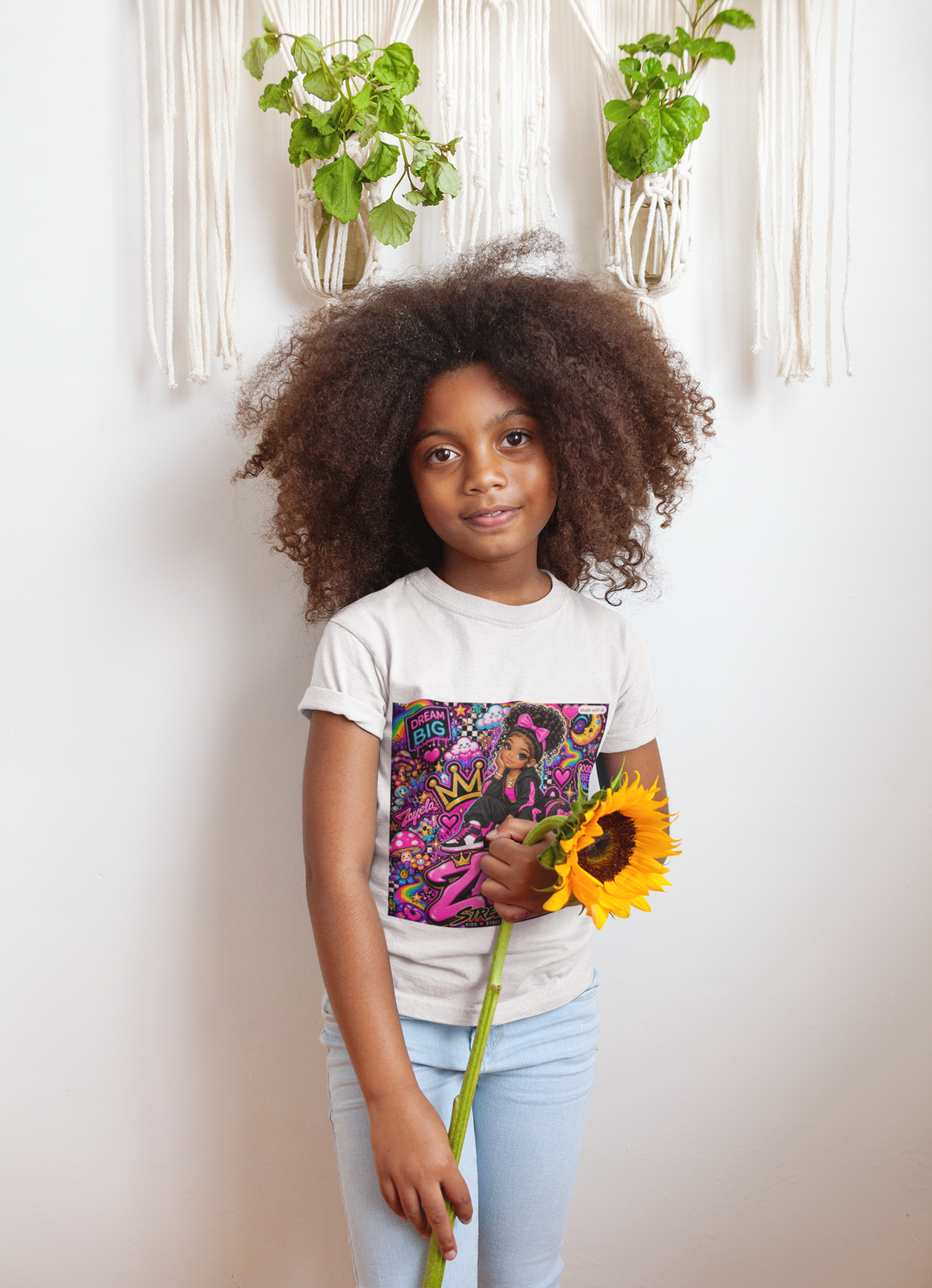 Kids Tee Pink Pop Art Zaiyela Graphic Shirt