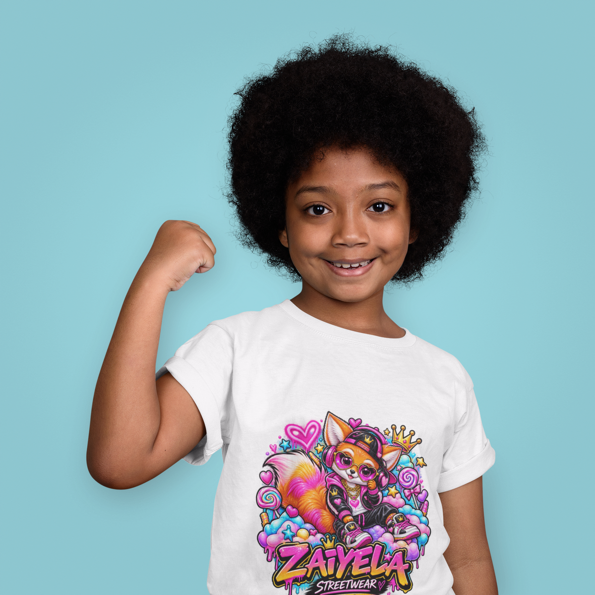 Kids Tee — Colorful Fox Streetwear Star