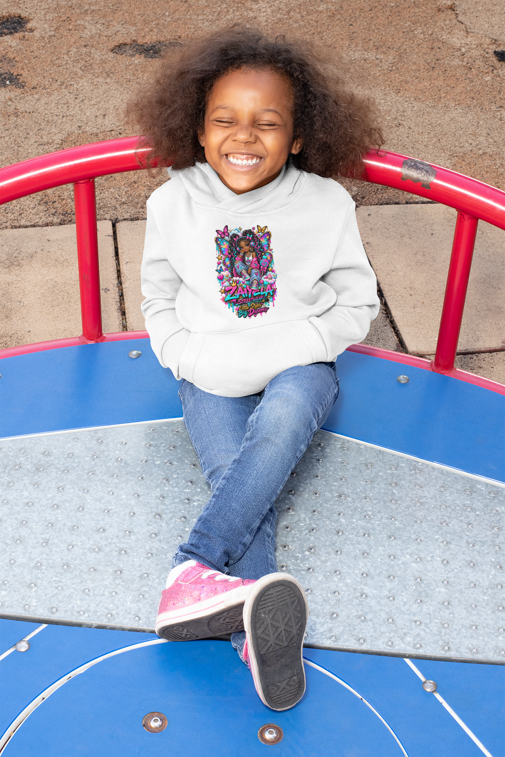 Kids Hoodie - Zayvella Streetwear Colorful Crown Logo Sweatshirt Butterfly