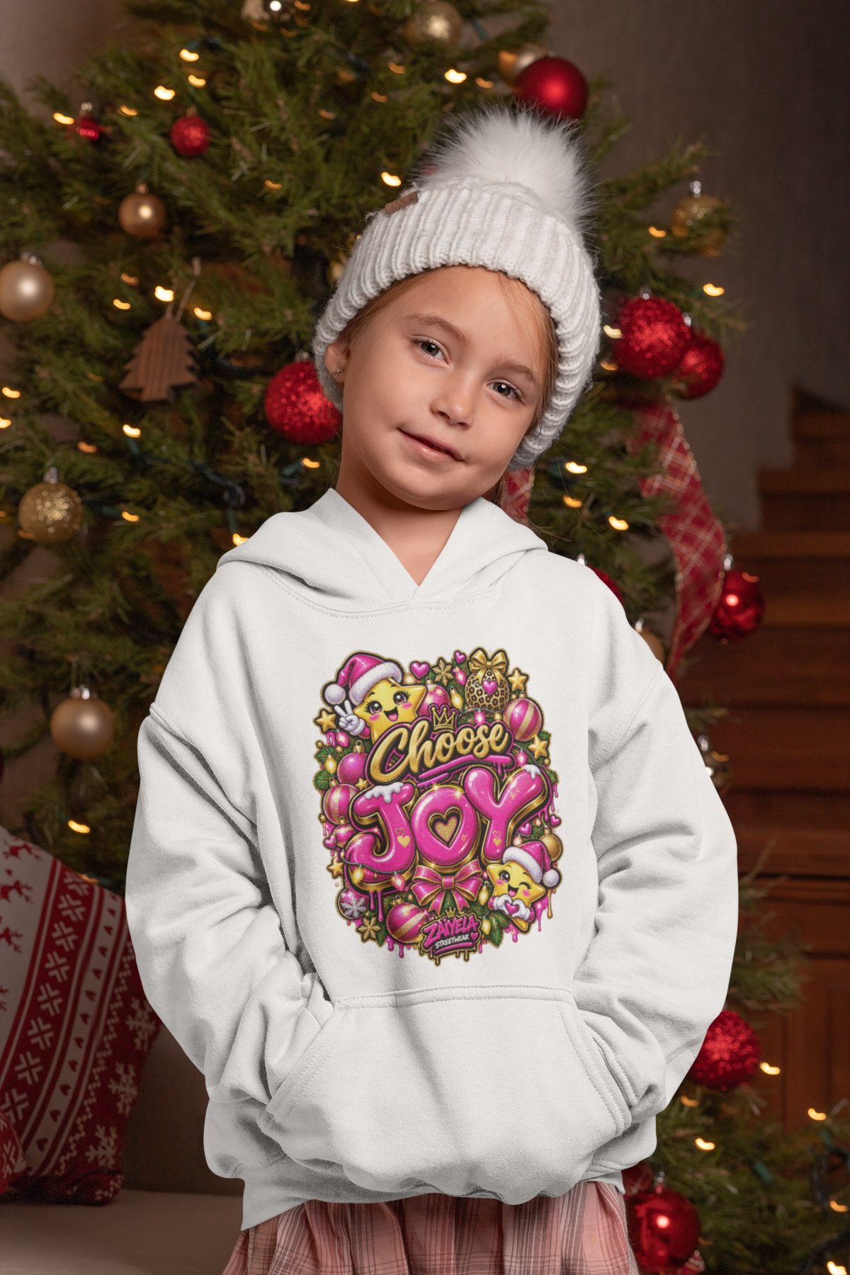 Kids Hoodie Choose Joy Holiday Graphic Hoodie for Kids