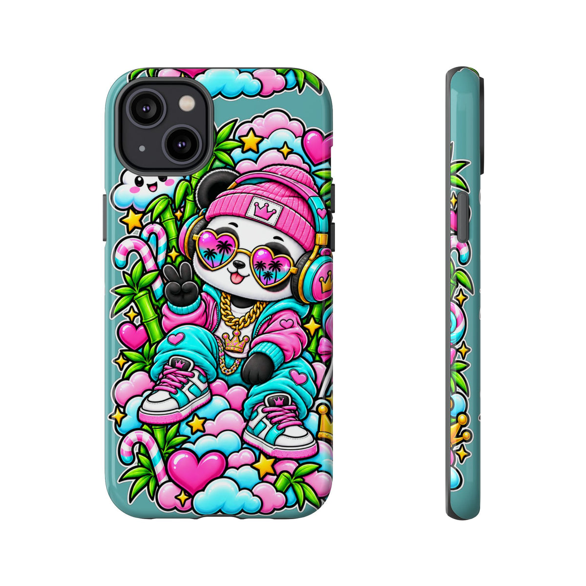 Cute Panda Phone Case Glam Panda Tropical Design