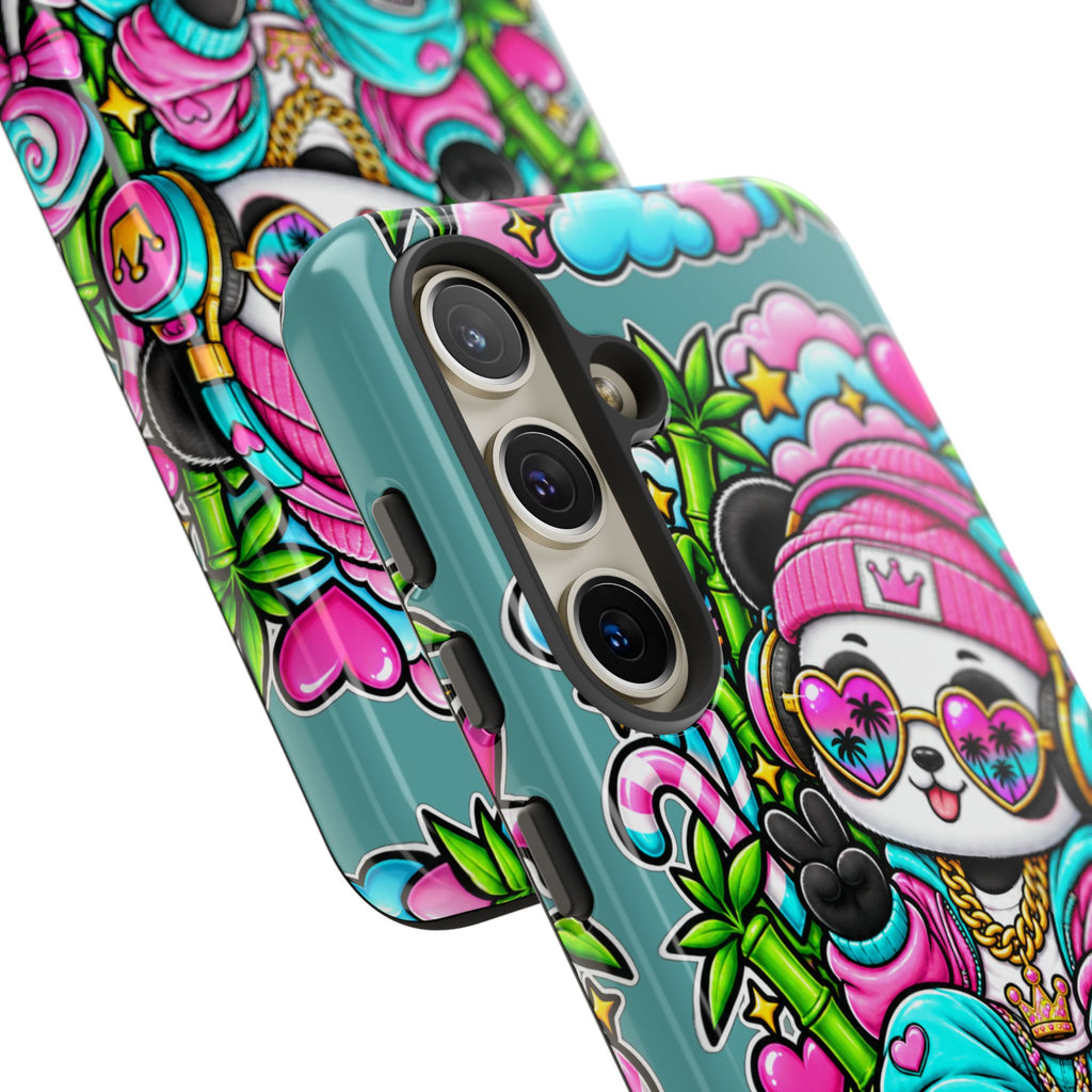 Cute Panda Phone Case Glam Panda Tropical Design