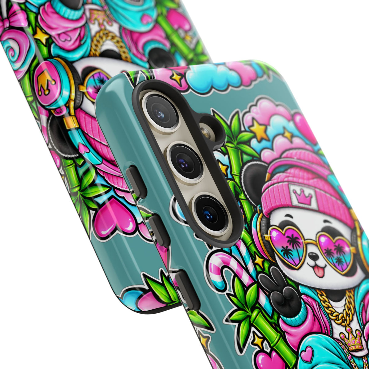 Cute Panda Phone Case Glam Panda Tropical Design