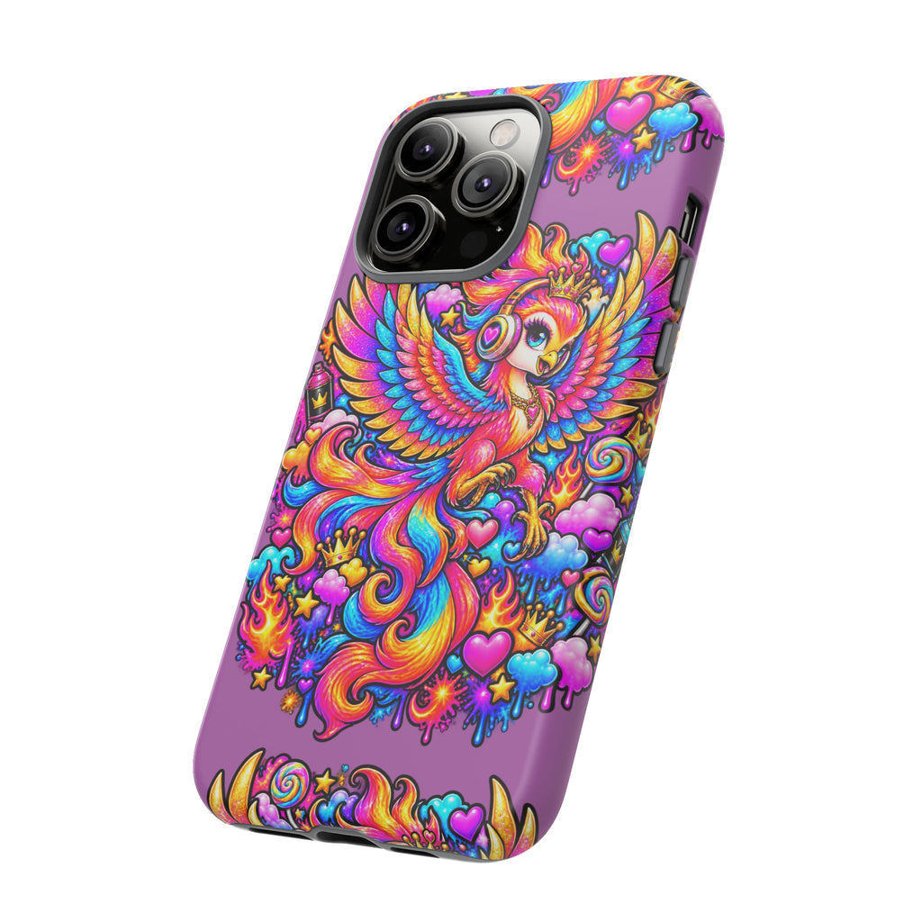 Phone Case — Vibrant Rainbow Phoenix with Headphones
