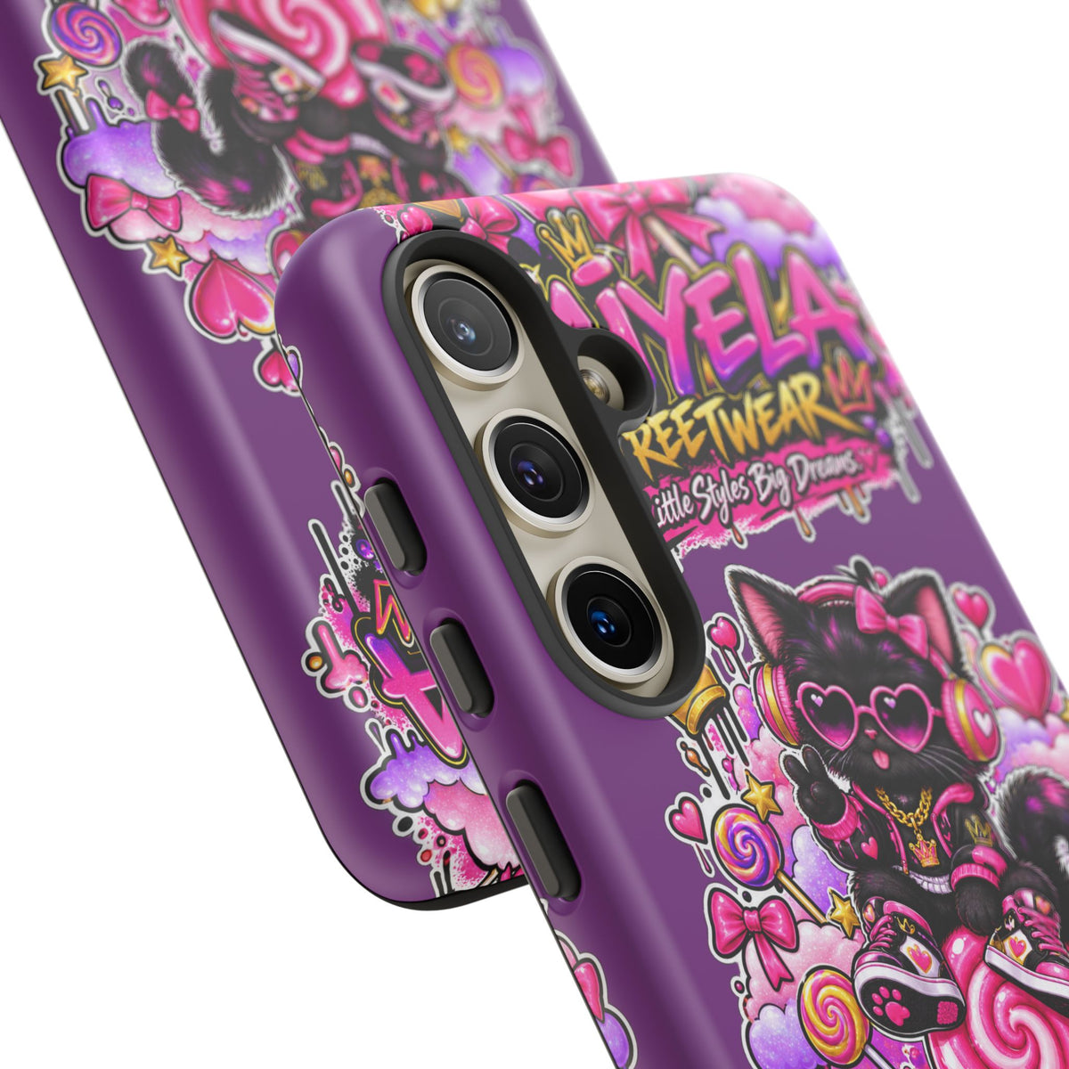 Cute Black Cat Candy Phone Case — Zaiyela Streetwear Magical Kitty