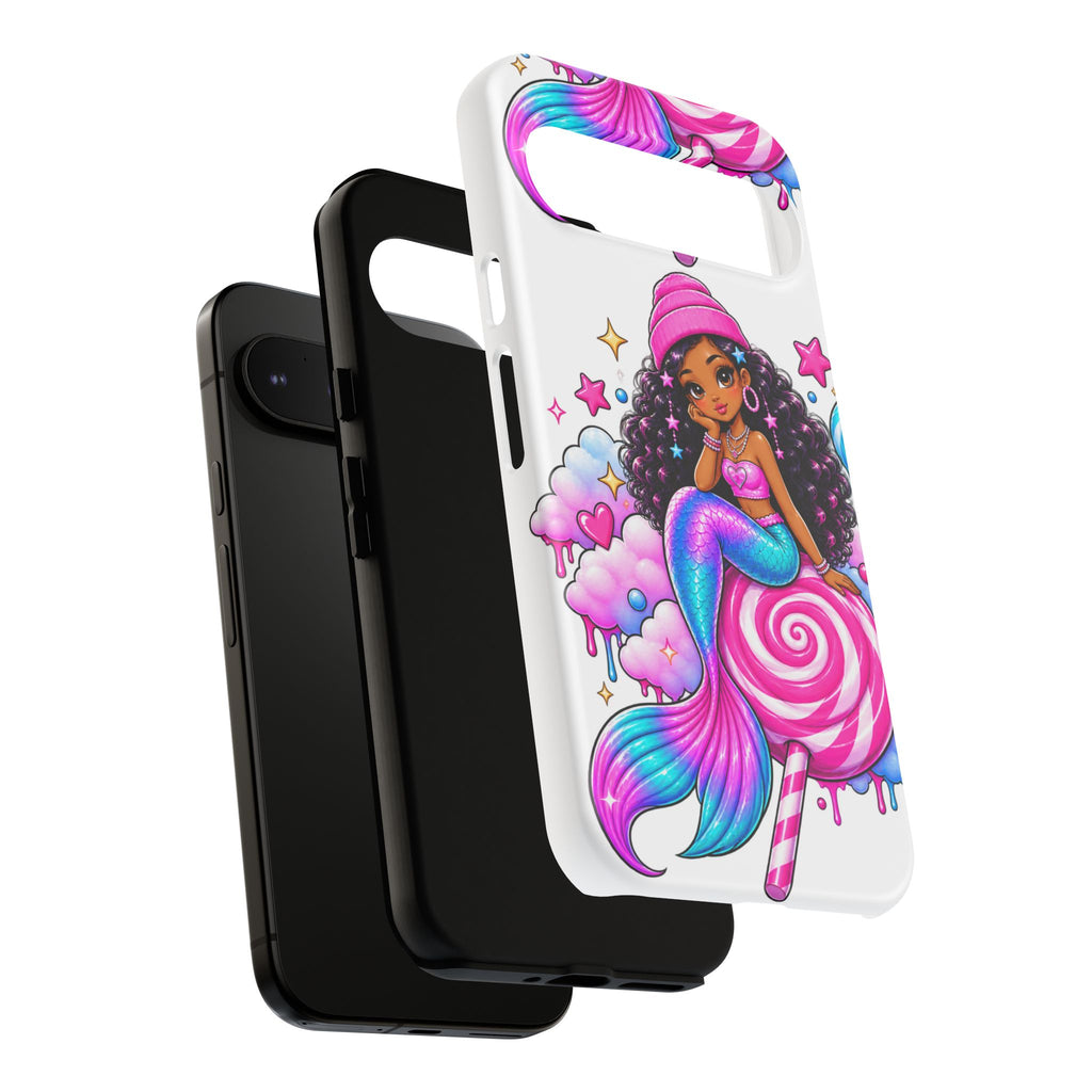 Cute Mermaid Candy Phone Case  Pink Lollipop Fantasy Tough Case