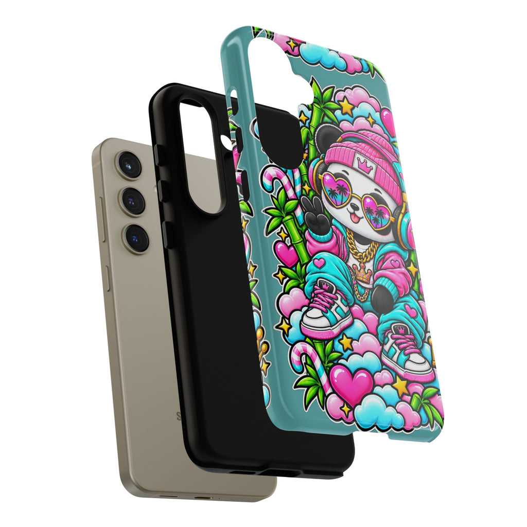 Cute Panda Phone Case Glam Panda Tropical Design