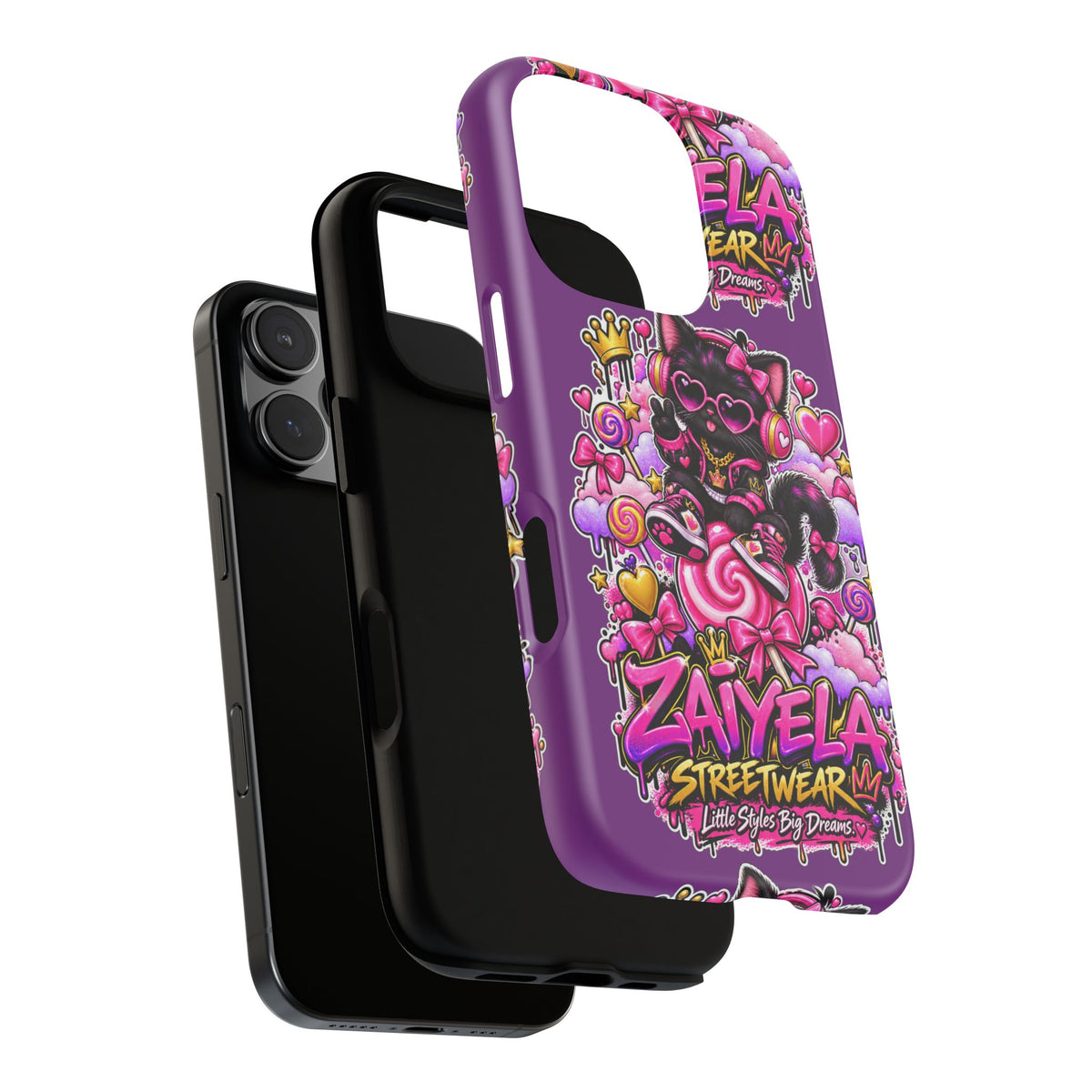 Cute Black Cat Candy Phone Case — Zaiyela Streetwear Magical Kitty