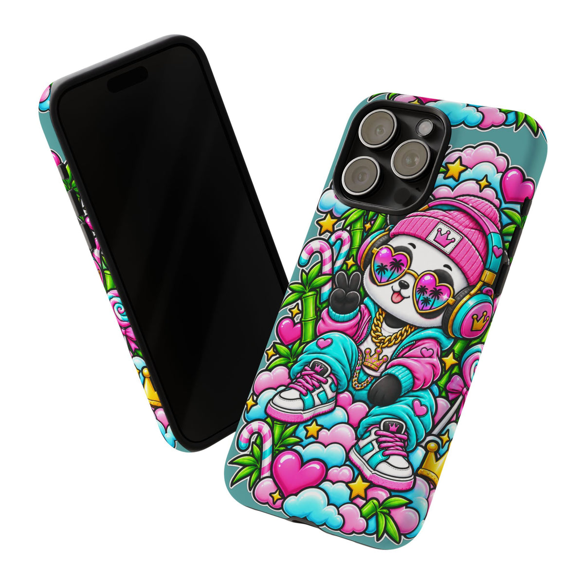 Cute Panda Phone Case Glam Panda Tropical Design