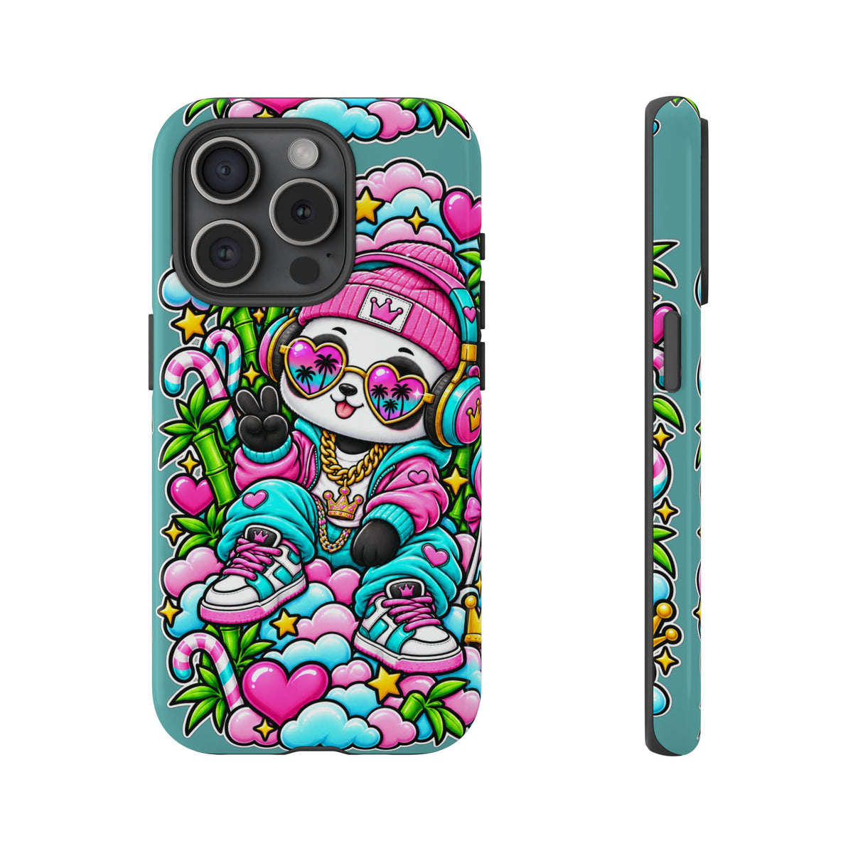 Cute Panda Phone Case Glam Panda Tropical Design