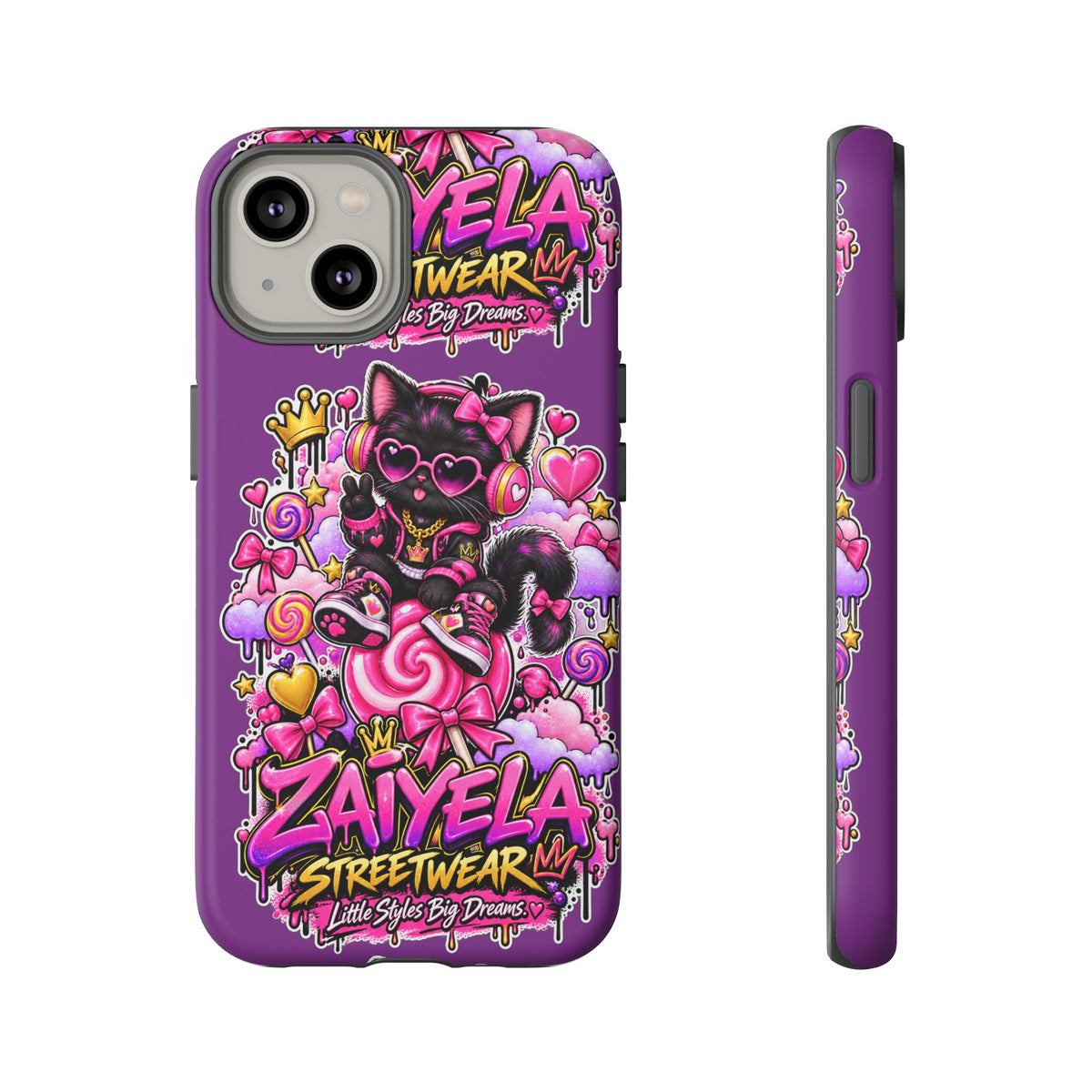 Cute Black Cat Candy Phone Case — Zaiyela Streetwear Magical Kitty