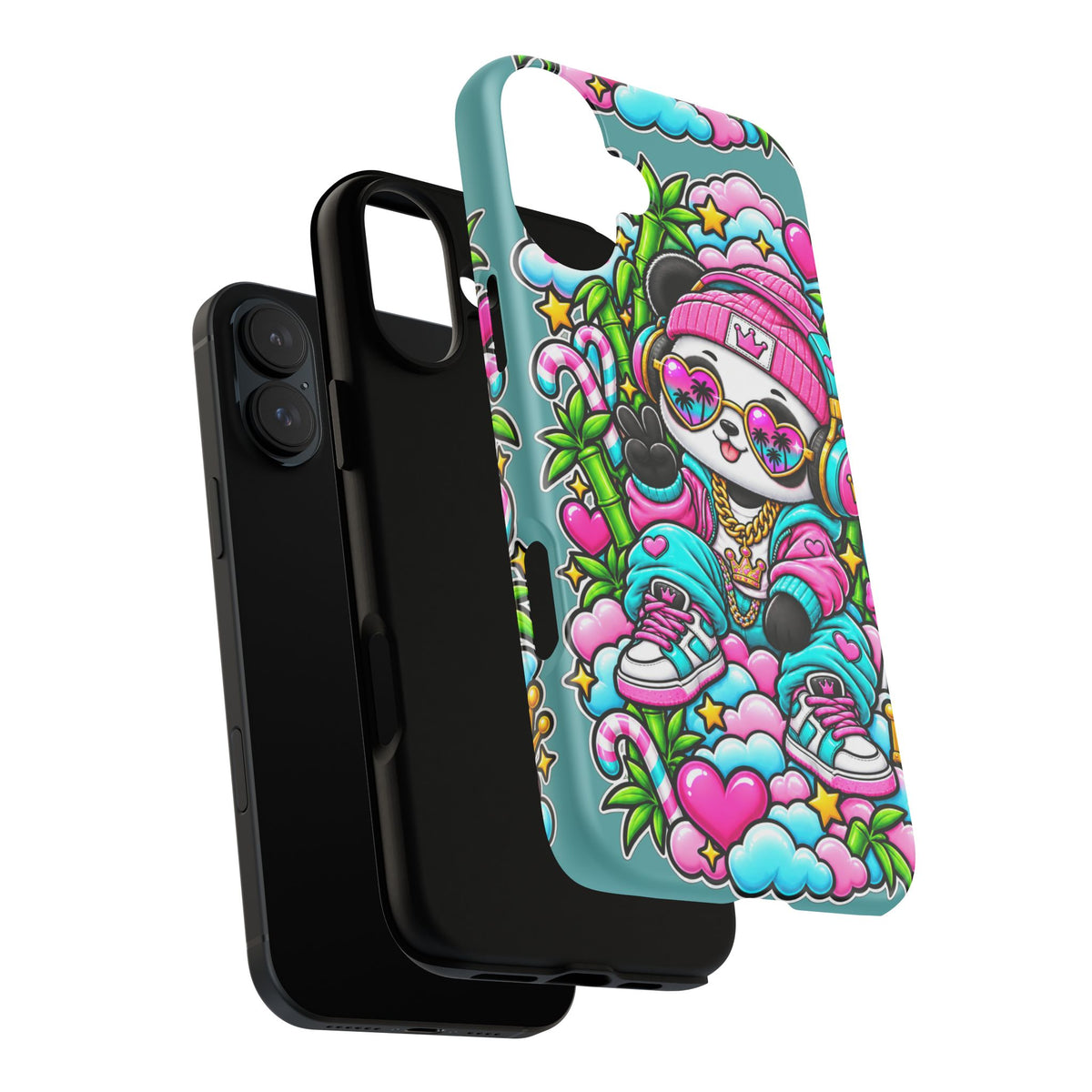 Cute Panda Phone Case Glam Panda Tropical Design
