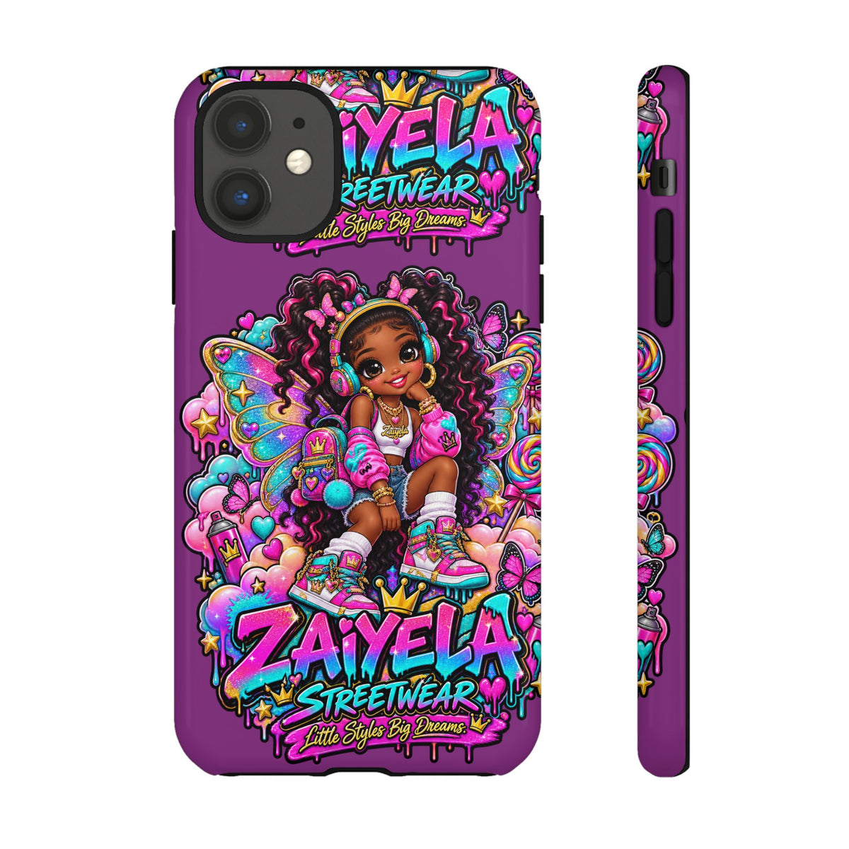 Cute Afro Rainbow Fairy Phone Case Fairy Streetwear Princess Protective Cover