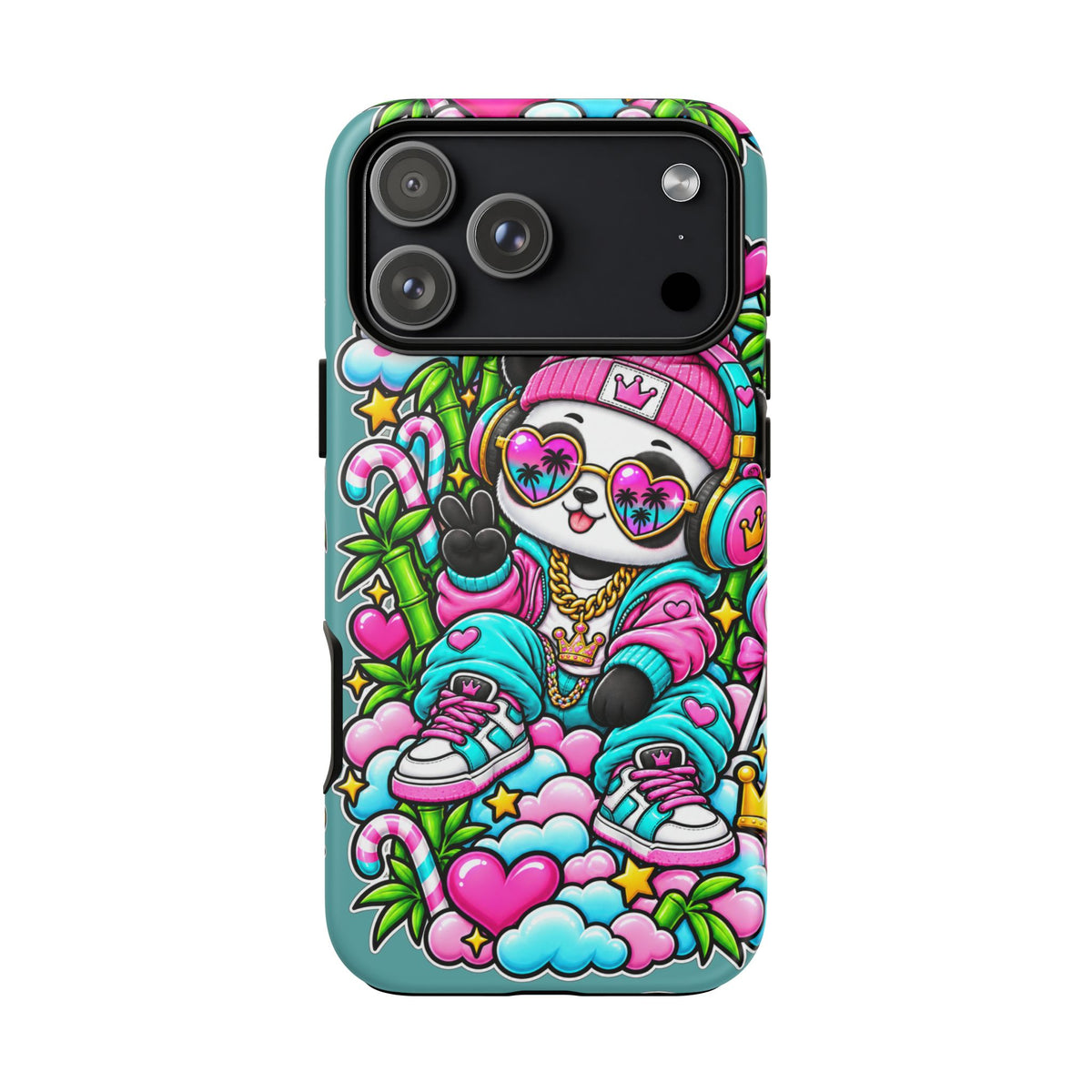 Cute Panda Phone Case Glam Panda Tropical Design