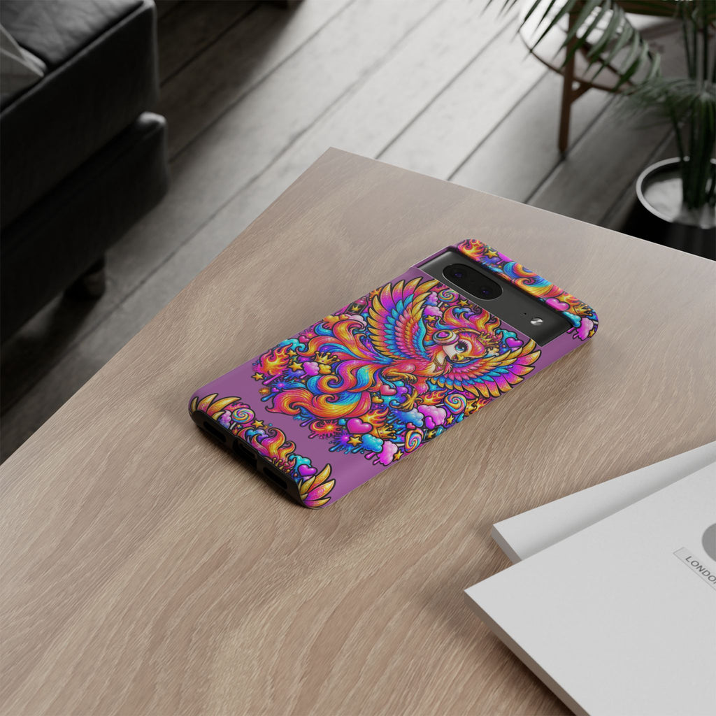 Phone Case — Vibrant Rainbow Phoenix with Headphones