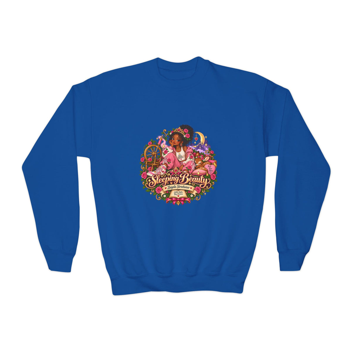 Youth Crewneck Sweatshirt Everyone Beautiful Floral Portrait Graphic