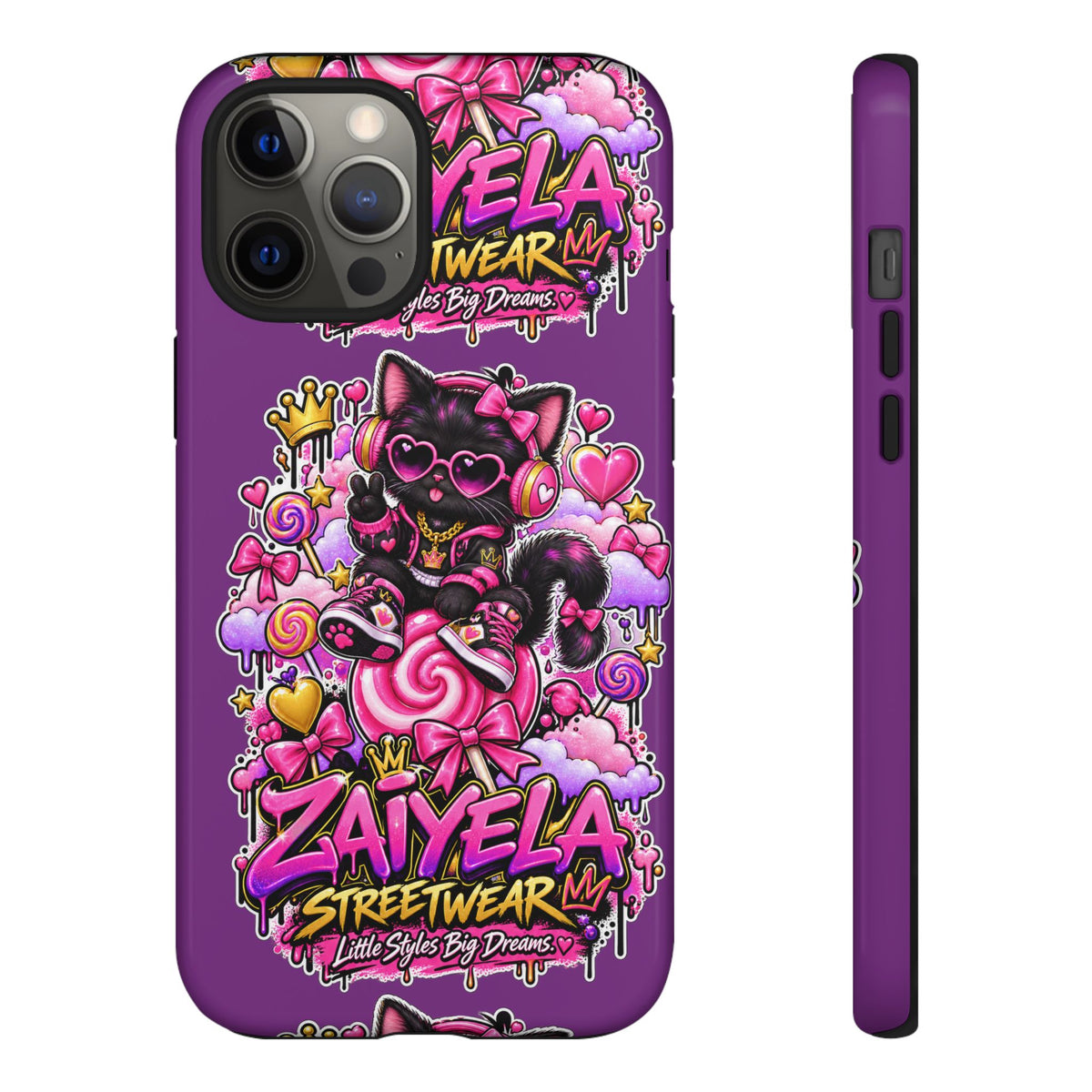 Cute Black Cat Candy Phone Case — Zaiyela Streetwear Magical Kitty