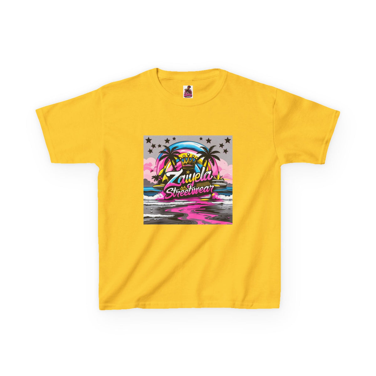 Kids Tee  Retro Neon  Sweetwater Tropical Sunset Graphic