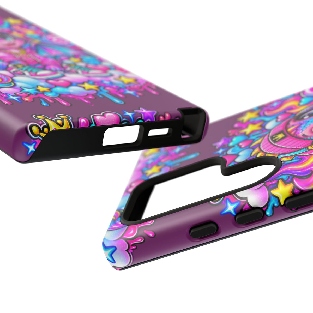 Cute Dragon Phone Case Purple Heart Crown Design