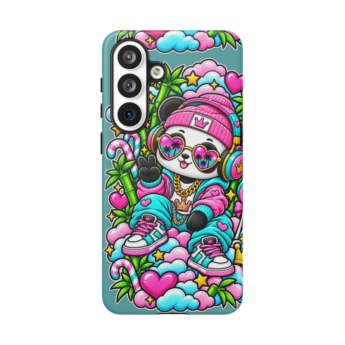 Cute Panda Phone Case Glam Panda Tropical Design