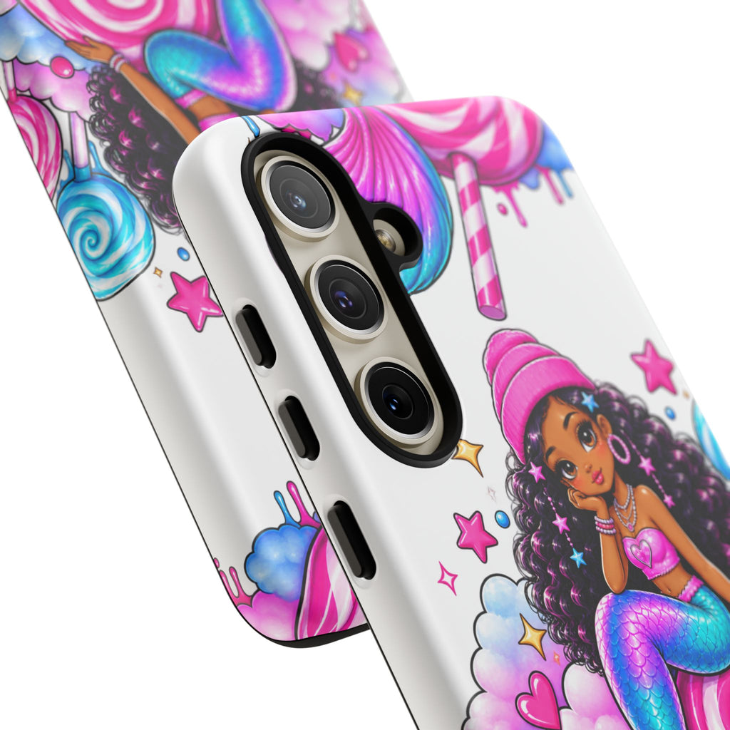 Cute Mermaid Candy Phone Case  Pink Lollipop Fantasy Tough Case