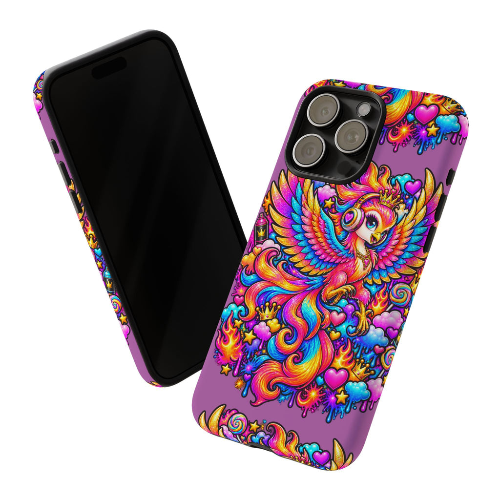 Phone Case — Vibrant Rainbow Phoenix with Headphones