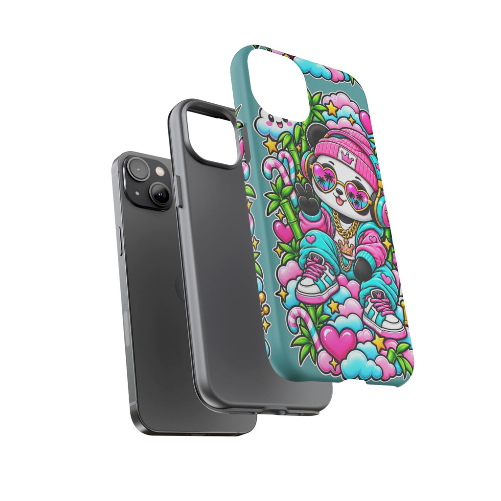 Cute Panda Phone Case Glam Panda Tropical Design