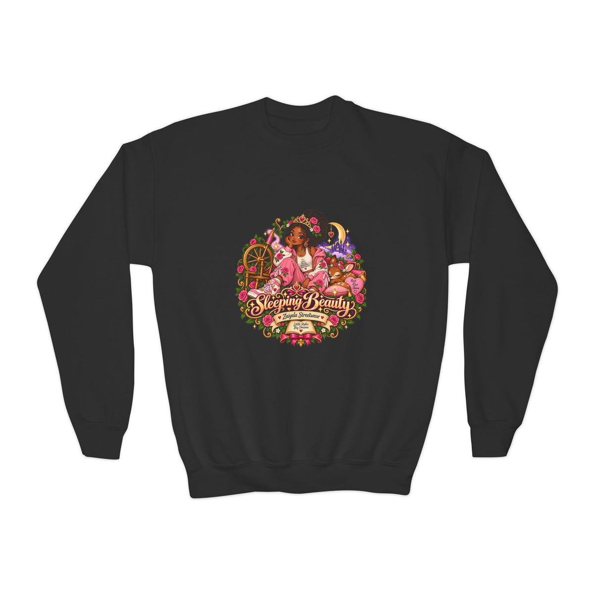 Youth Crewneck Sweatshirt Everyone Beautiful Floral Portrait Graphic