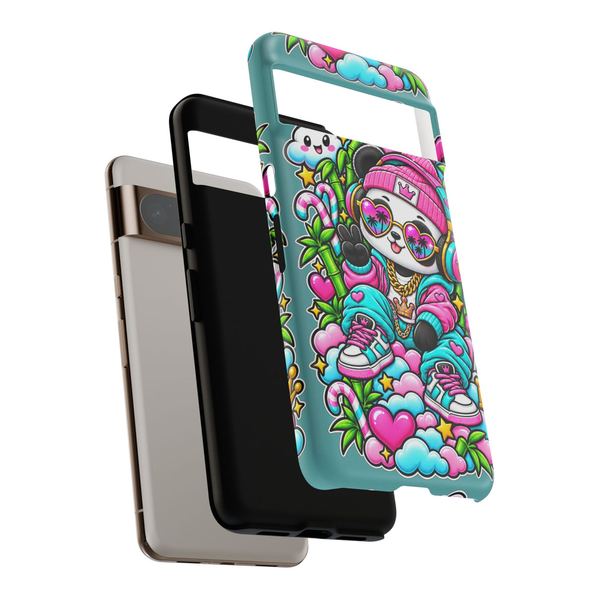 Cute Panda Phone Case Glam Panda Tropical Design