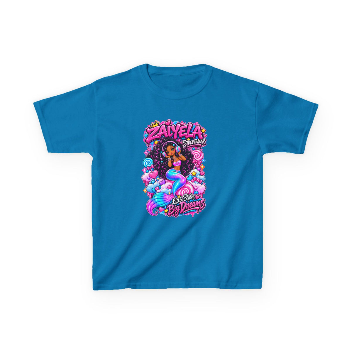 Kids Tee  Colorful Mermaid Cartoon Design