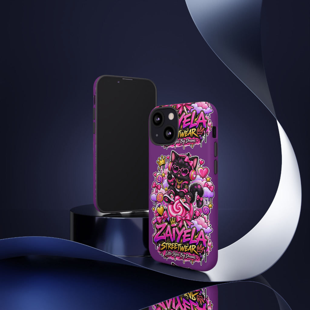 Cute Black Cat Candy Phone Case — Zaiyela Streetwear Magical Kitty