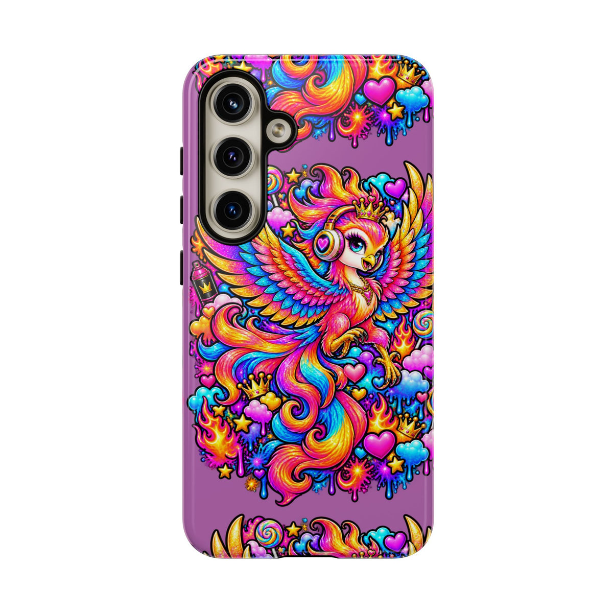 Phone Case — Vibrant Rainbow Phoenix with Headphones